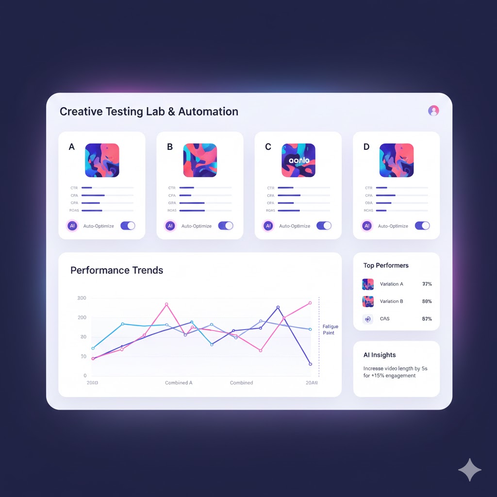 Creative testing setup